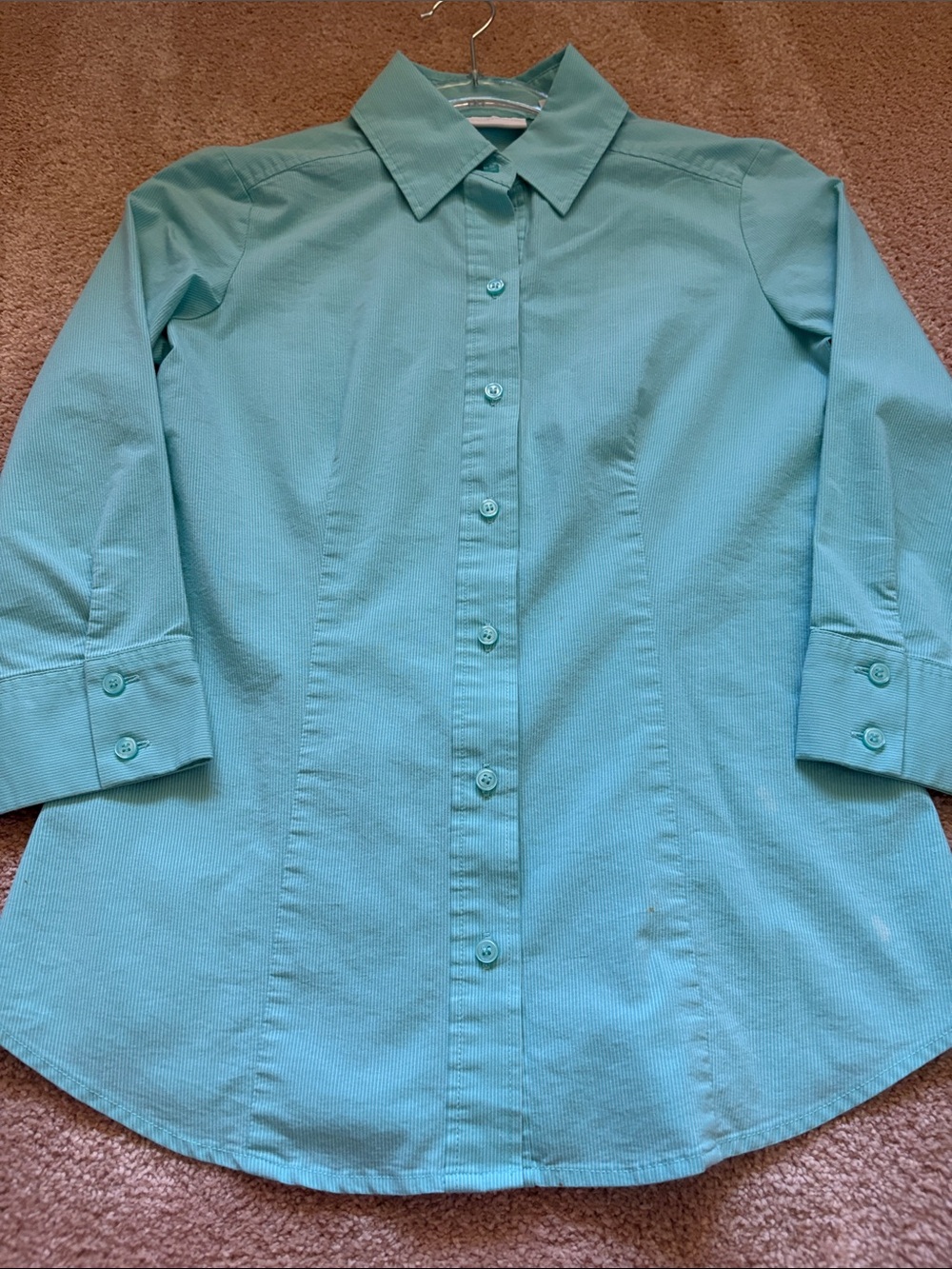 New York & Company Aqua Button-Front Girls' Shirt